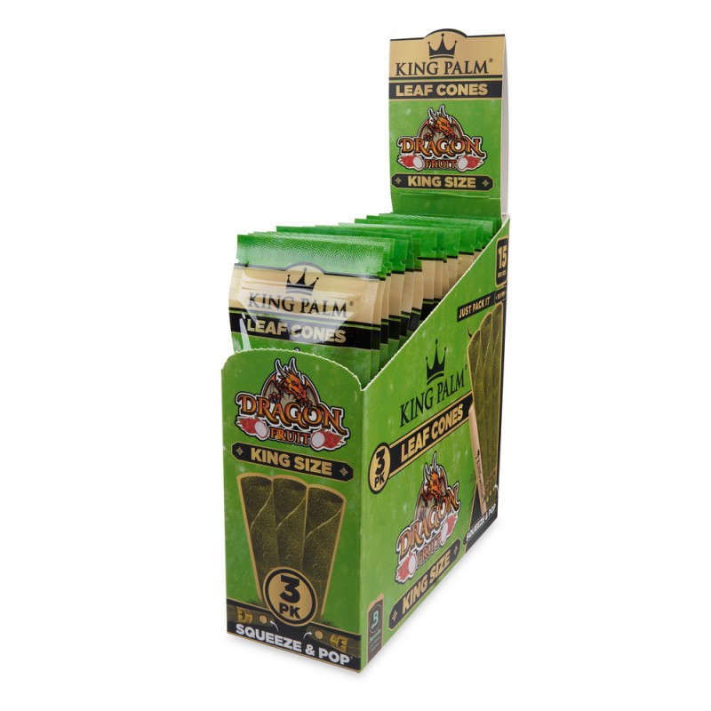 King Palm Flavored King Cones 3pk Display 15CT, thc, , dry herb, flower, preroll, pre roll